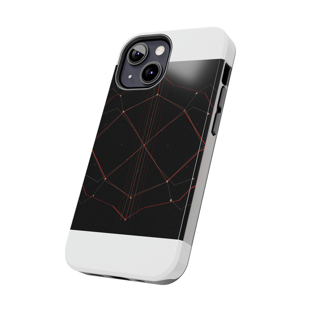 Dead Reckoning tough phone case by Scattercrate — abstract navigation art, dark geometric protective case