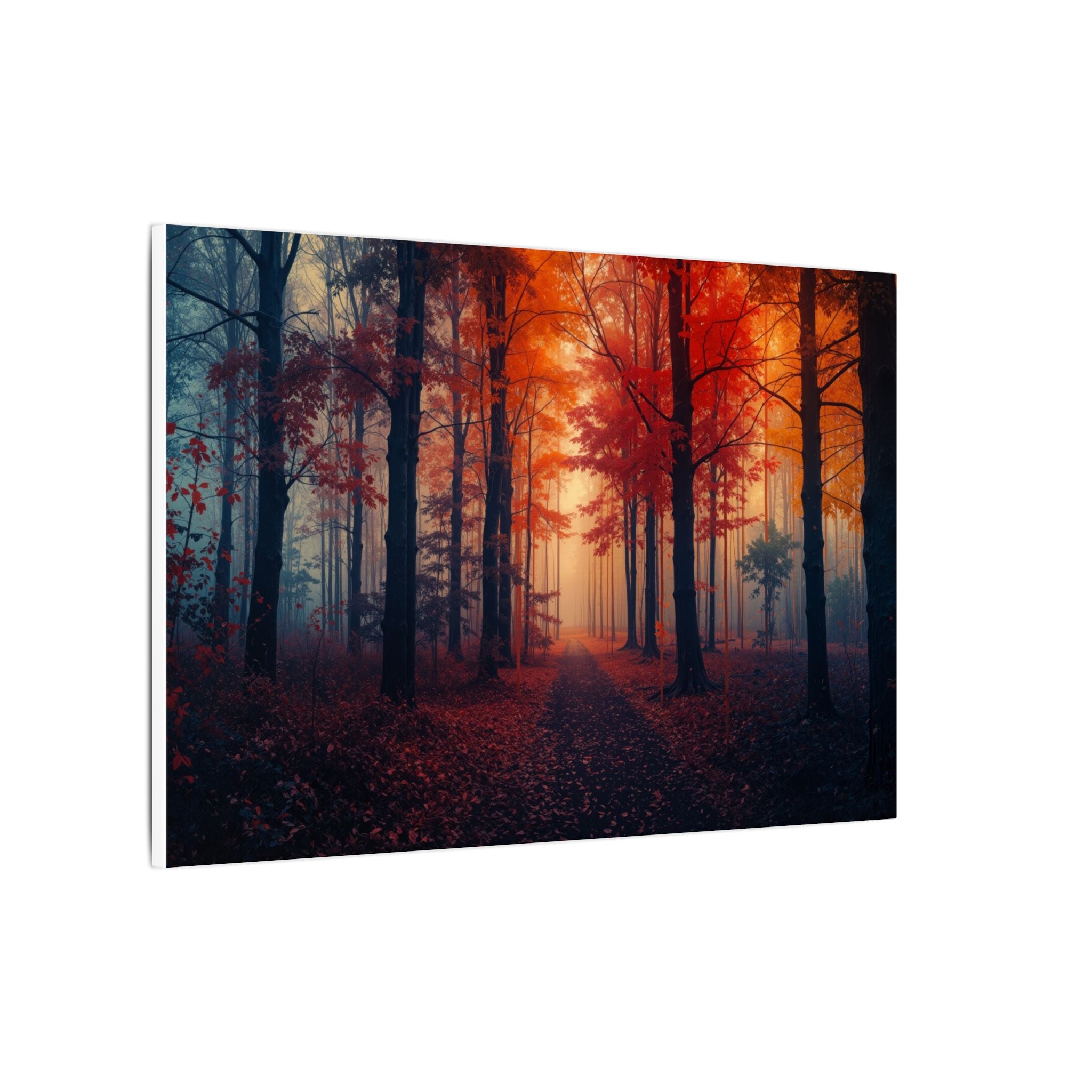AMBER FOREST — Abstract Autumn Forest Framed Canvas Wall Art