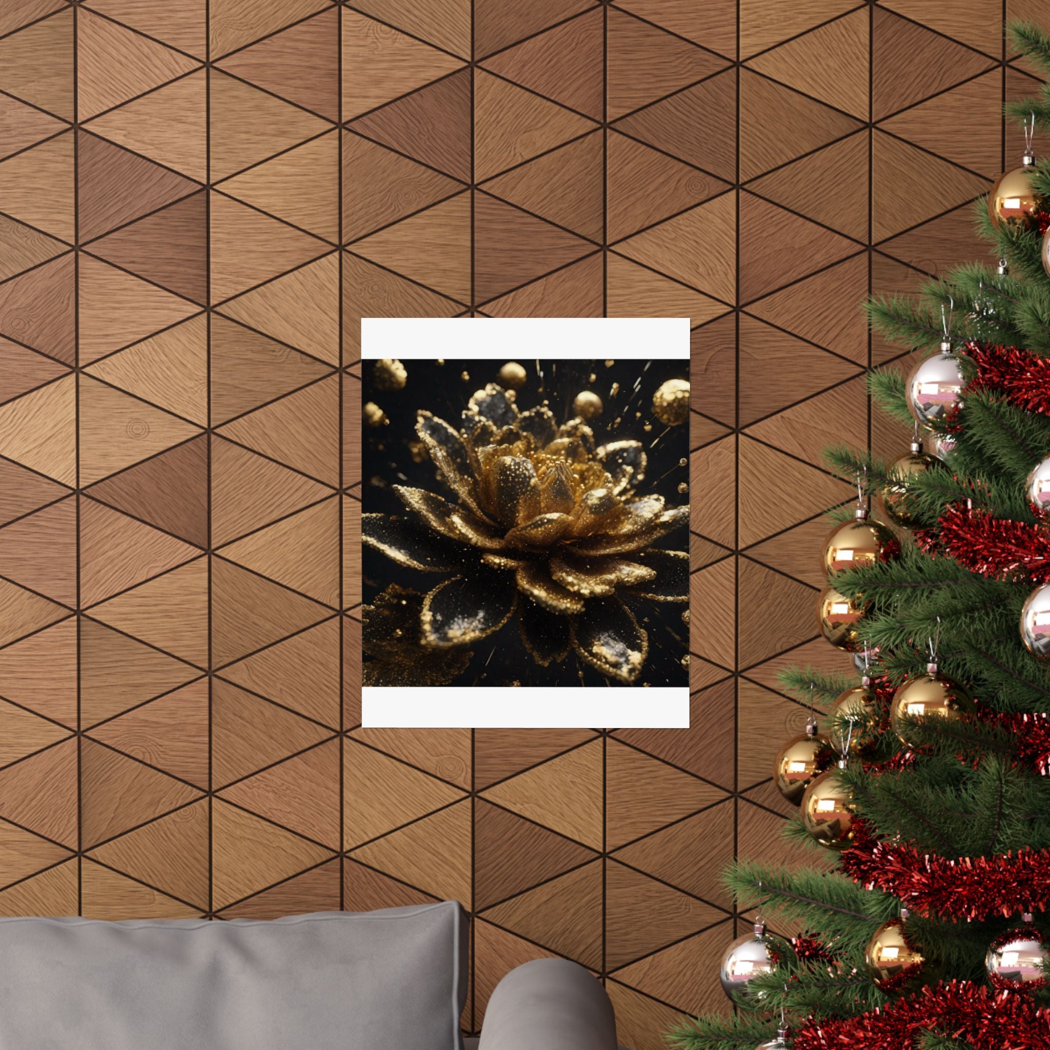 AURUM — Black and Gold Abstract Art Poster | Dark Aesthetic Wall Decor | Scattercrate