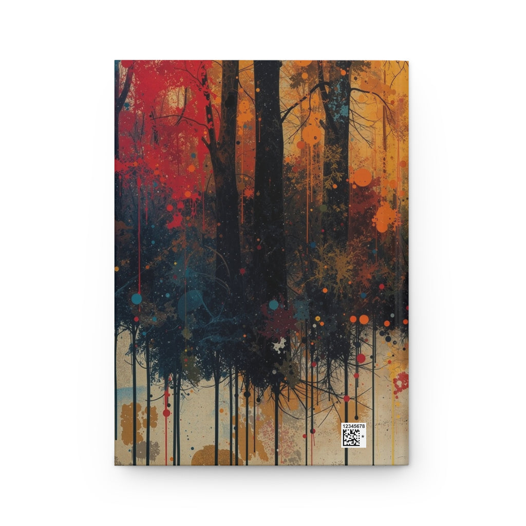 WILDSTAIN splatter forest hardcover art journal by Scattercrate — joyful multicolor paint explosion