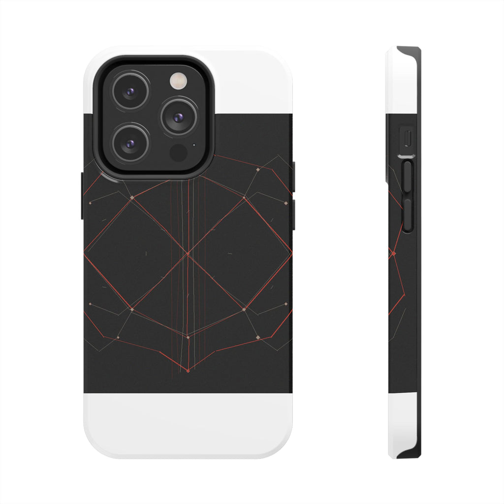 Dead Reckoning tough phone case by Scattercrate — abstract navigation art, dark geometric protective case