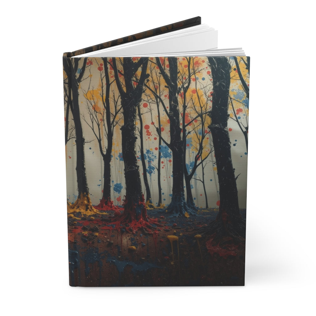IMPASTO abstract forest hardcover art journal by Scattercrate — textured moody forest notebook
