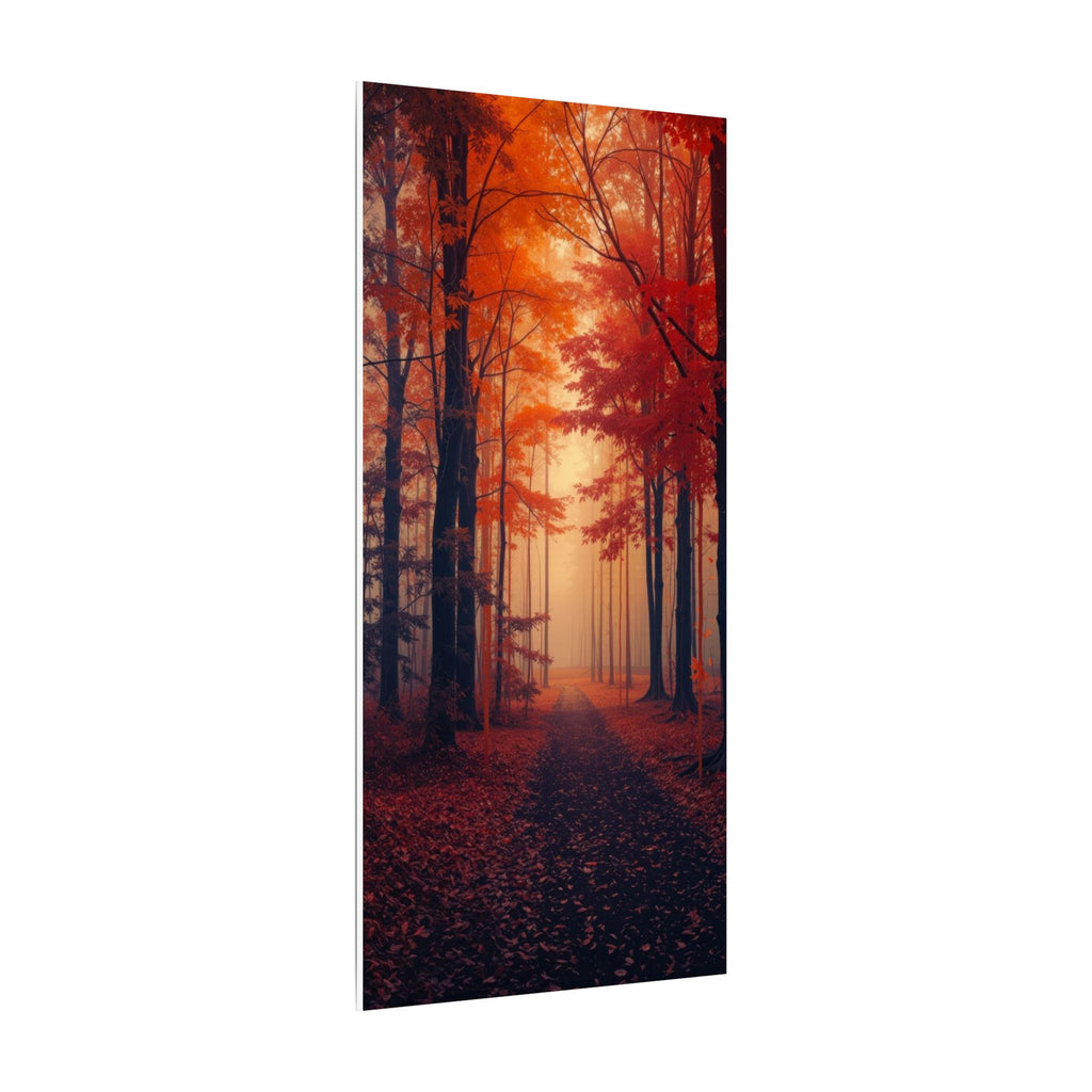 AMBER FOREST — Abstract Autumn Forest Framed Canvas Wall Art