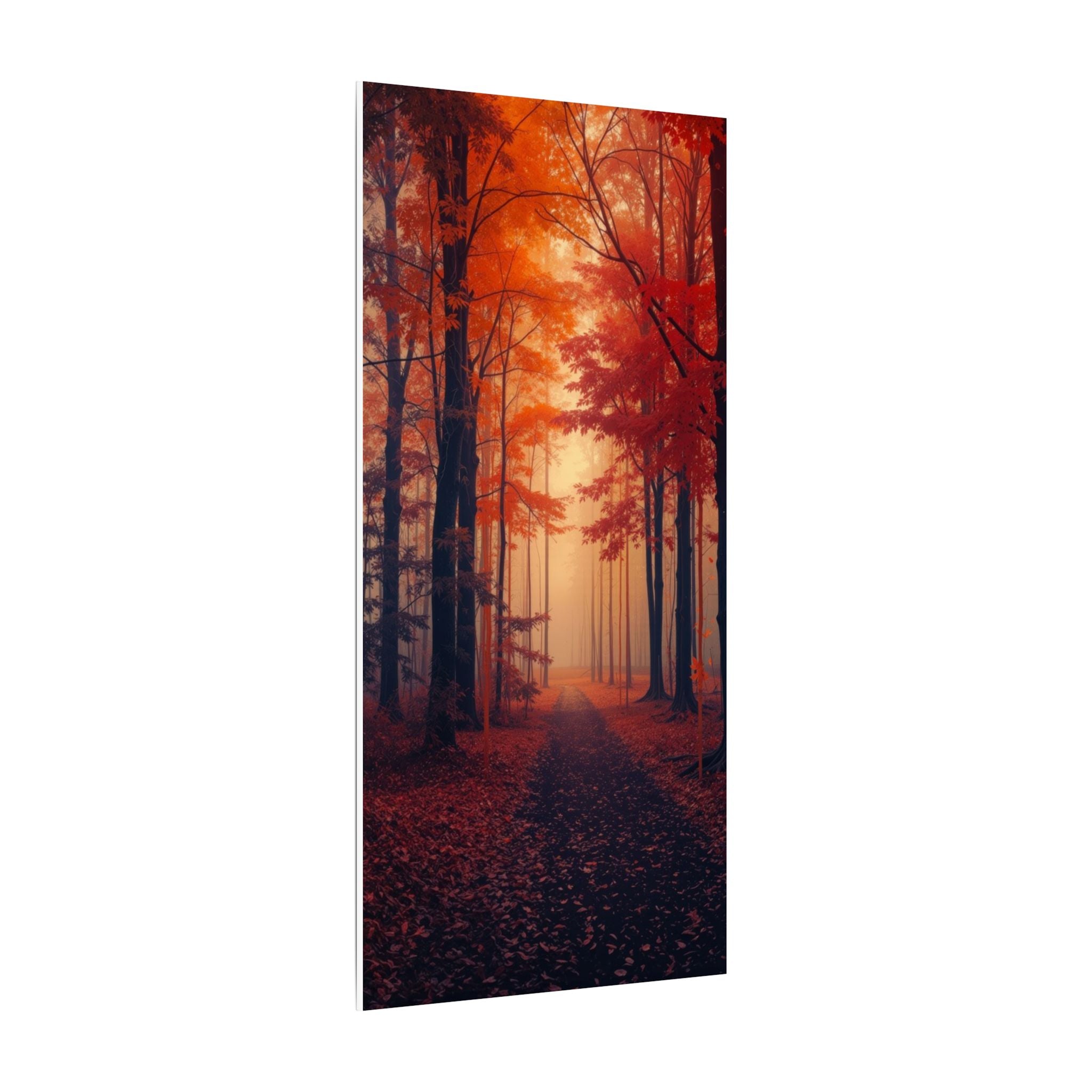 AMBER FOREST — Abstract Autumn Forest Framed Canvas Wall Art