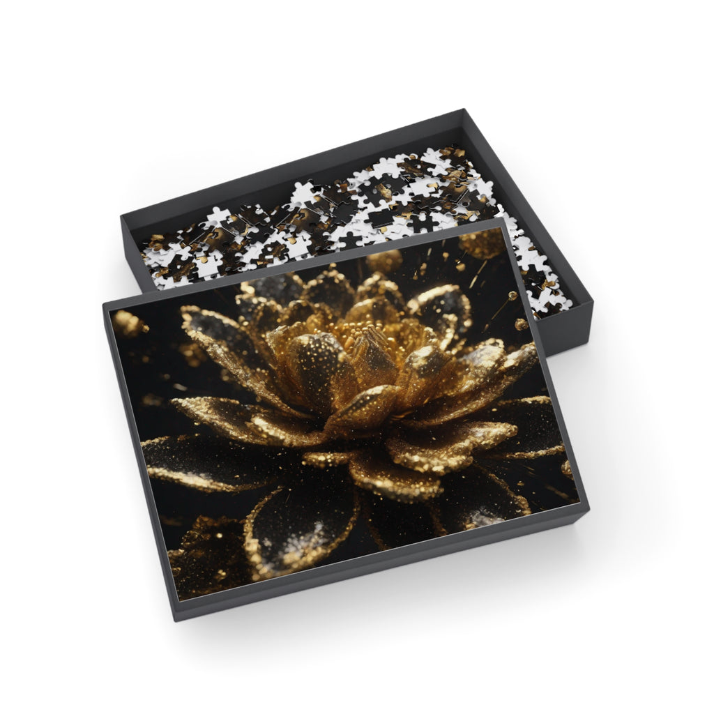 AURUM — 500-Piece Abstract Black and Gold Puzzle | Crystal Art Jigsaw | Scattercrate