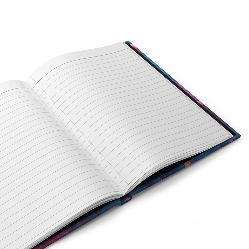 Coralchasm Hardcover Journal — Teal & Coral Abstract Notebook