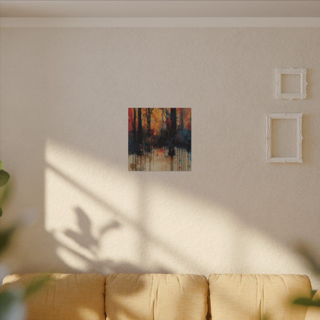 WILDSTAIN splatter forest canvas wall art by Scattercrate — joyful multicolor paint explosion