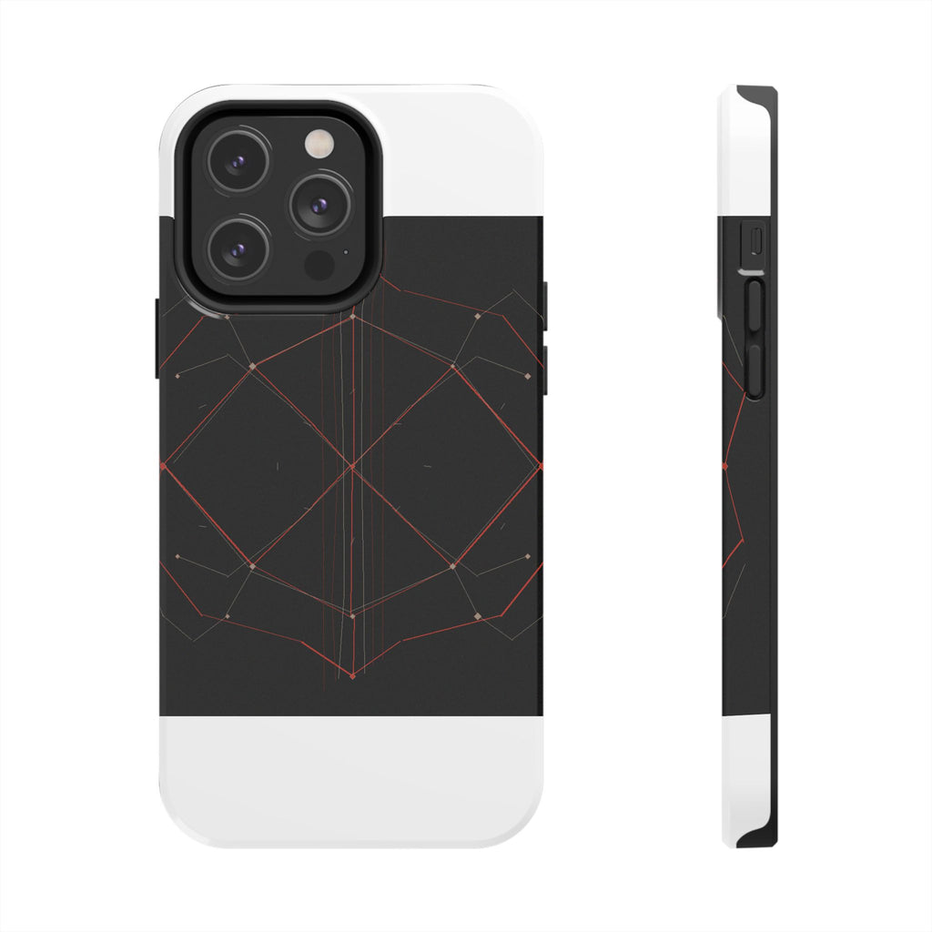 Dead Reckoning tough phone case by Scattercrate — abstract navigation art, dark geometric protective case