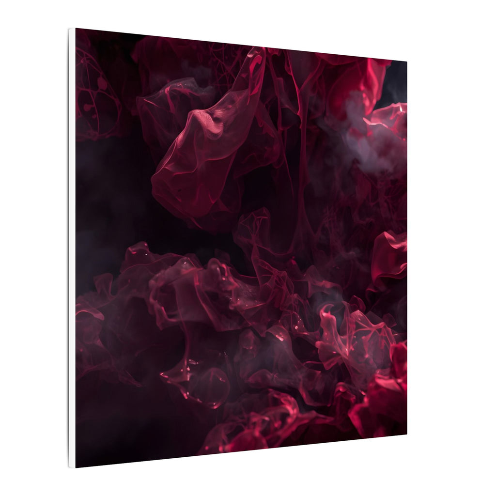 Scarletveil canvas print by Scattercrate — crimson silk folds in cold fog