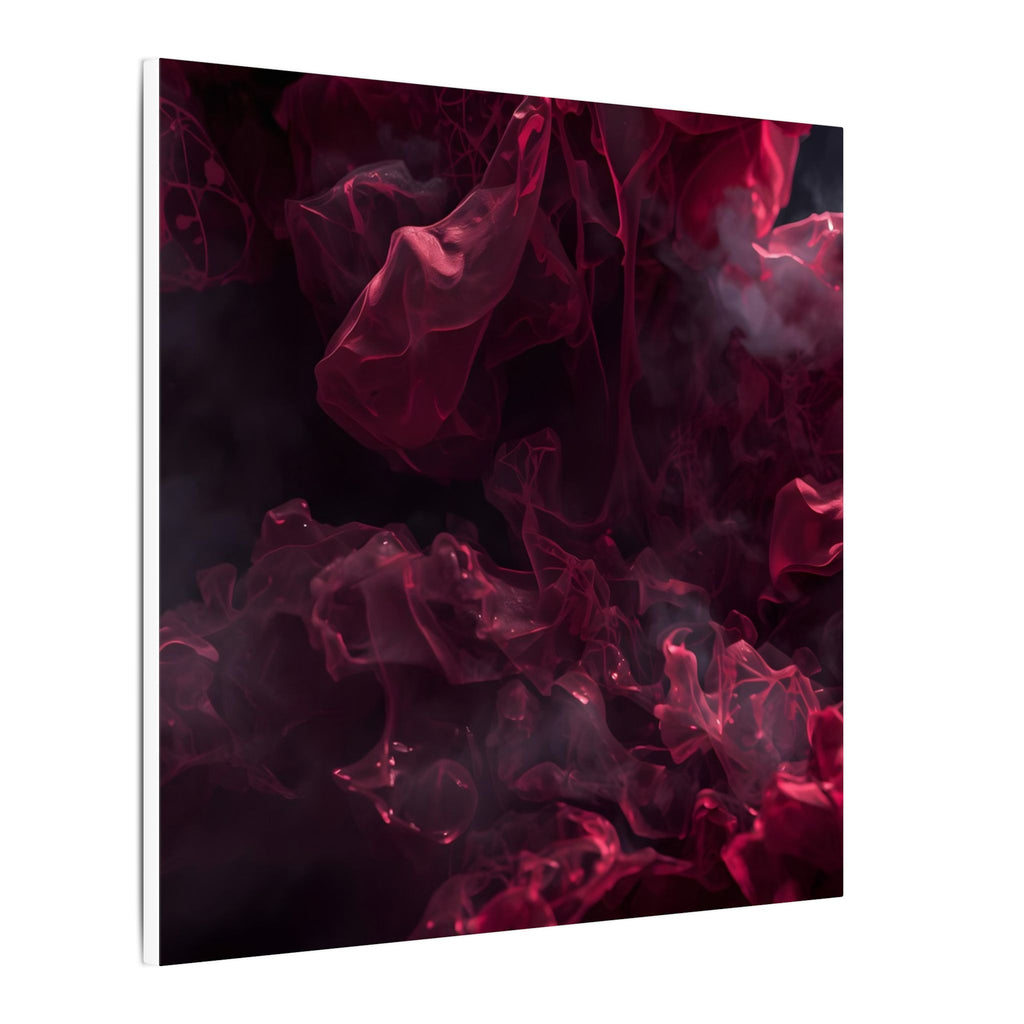Scarletveil canvas print by Scattercrate — crimson silk folds in cold fog
