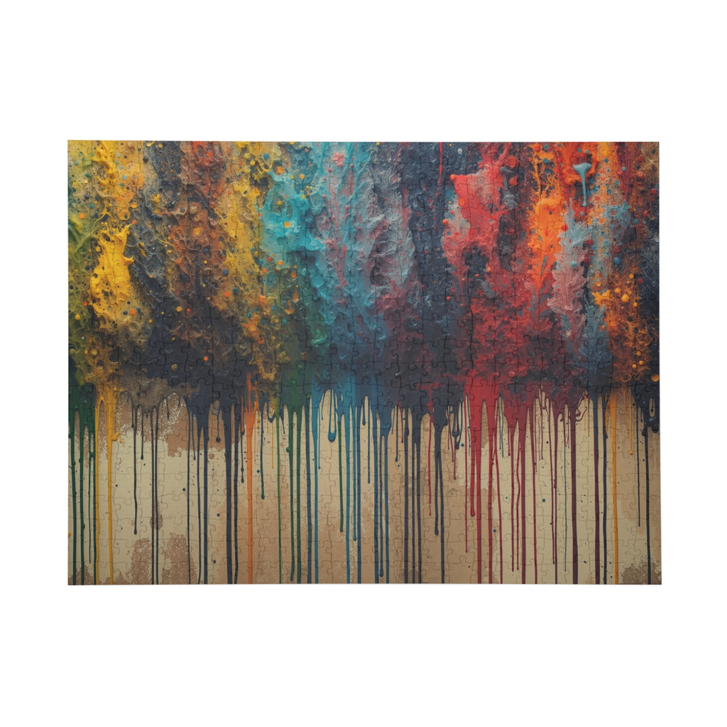 CHROMAFALL full-spectrum paint drop art puzzle by Scattercrate — bold maximalist color explosion