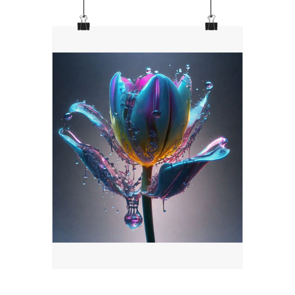 REFRACT abstract art poster by Scattercrate — iridescent alien-aesthetic matte wall print