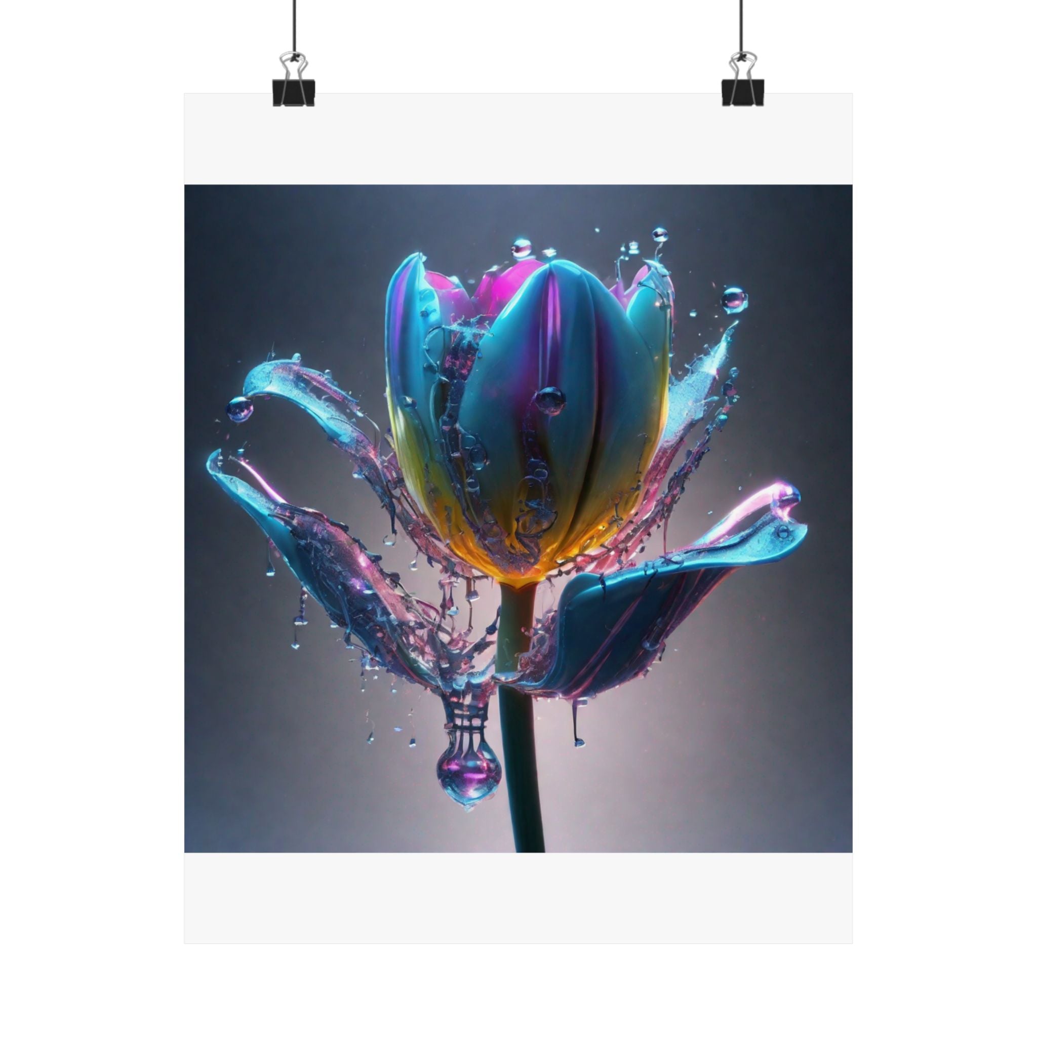 REFRACT abstract art poster by Scattercrate — iridescent alien-aesthetic matte wall print