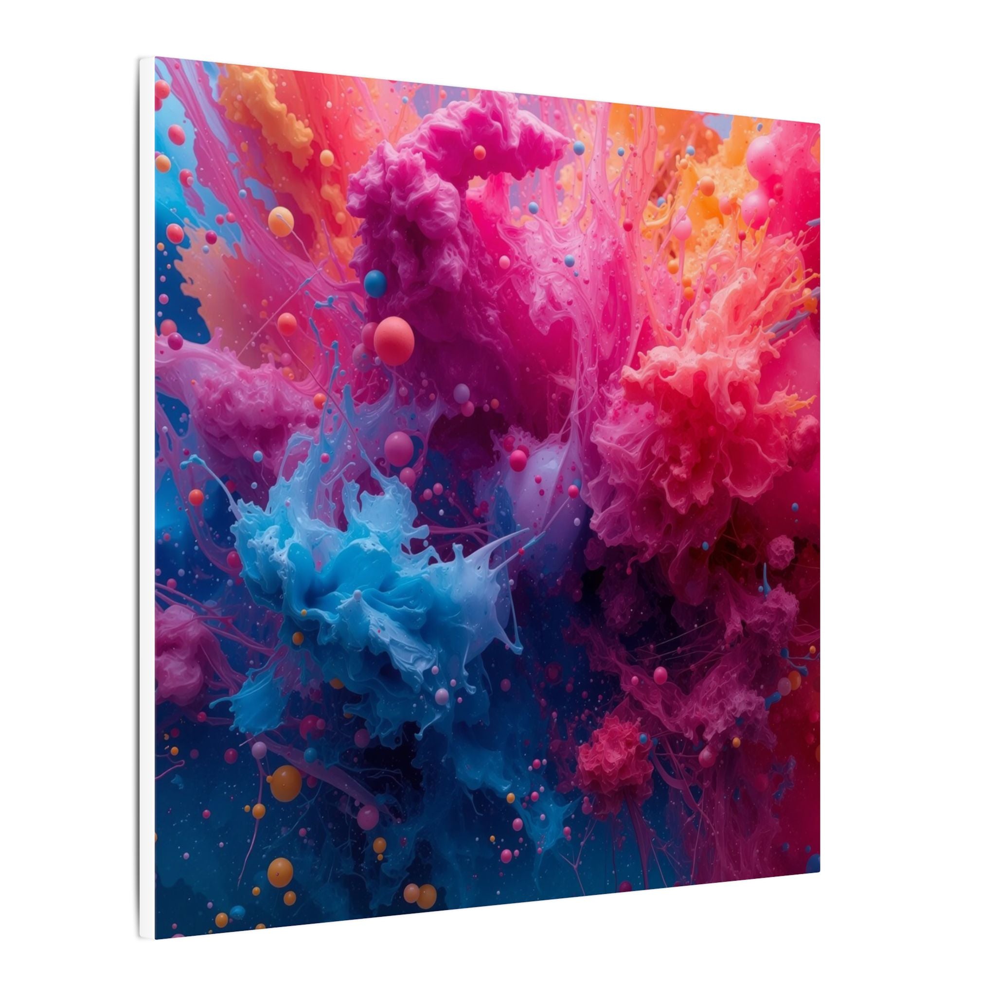Magentamist canvas print by Scattercrate — cobalt sphere wall art, magenta mist over deep blue