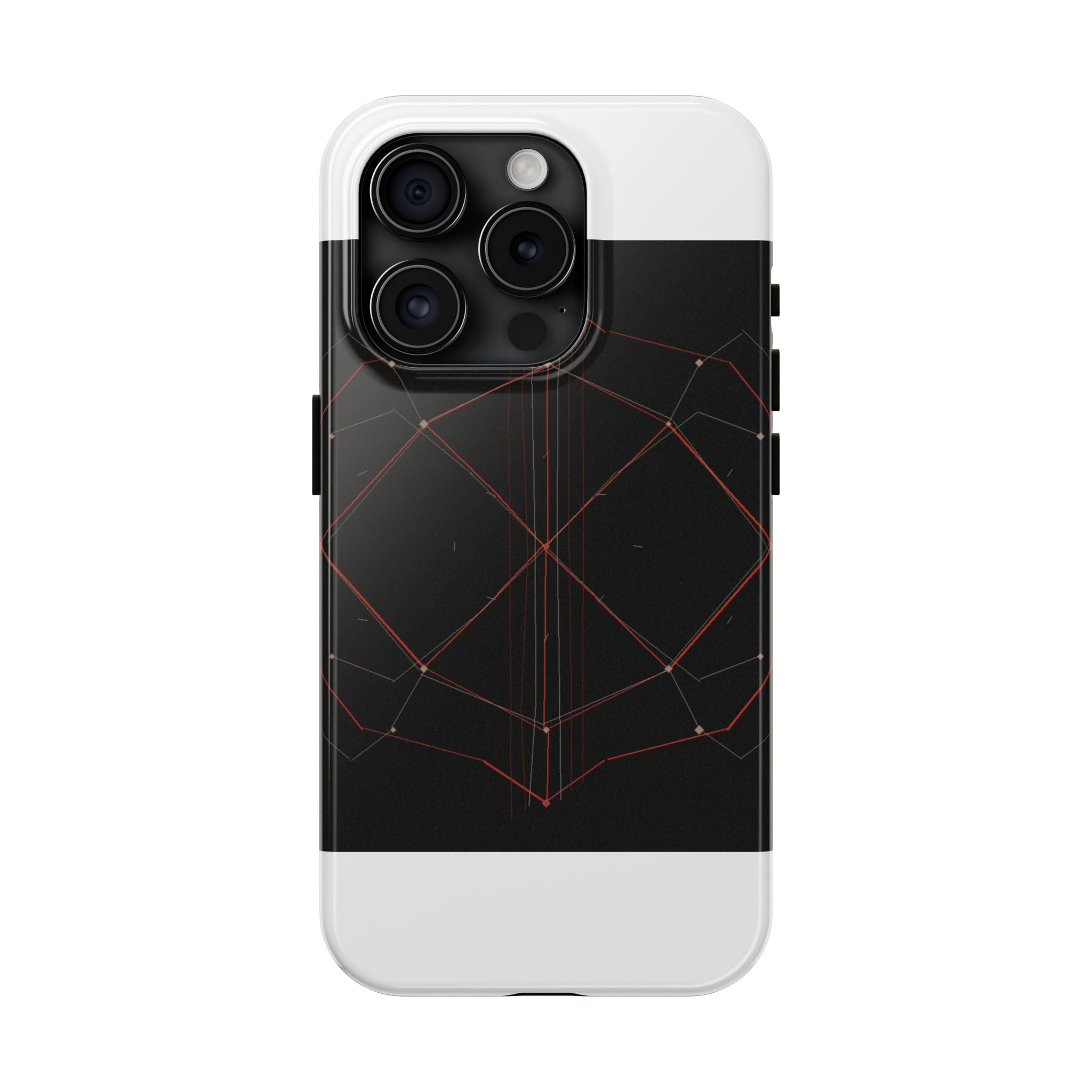 Dead Reckoning tough phone case by Scattercrate — abstract navigation art, dark geometric protective case