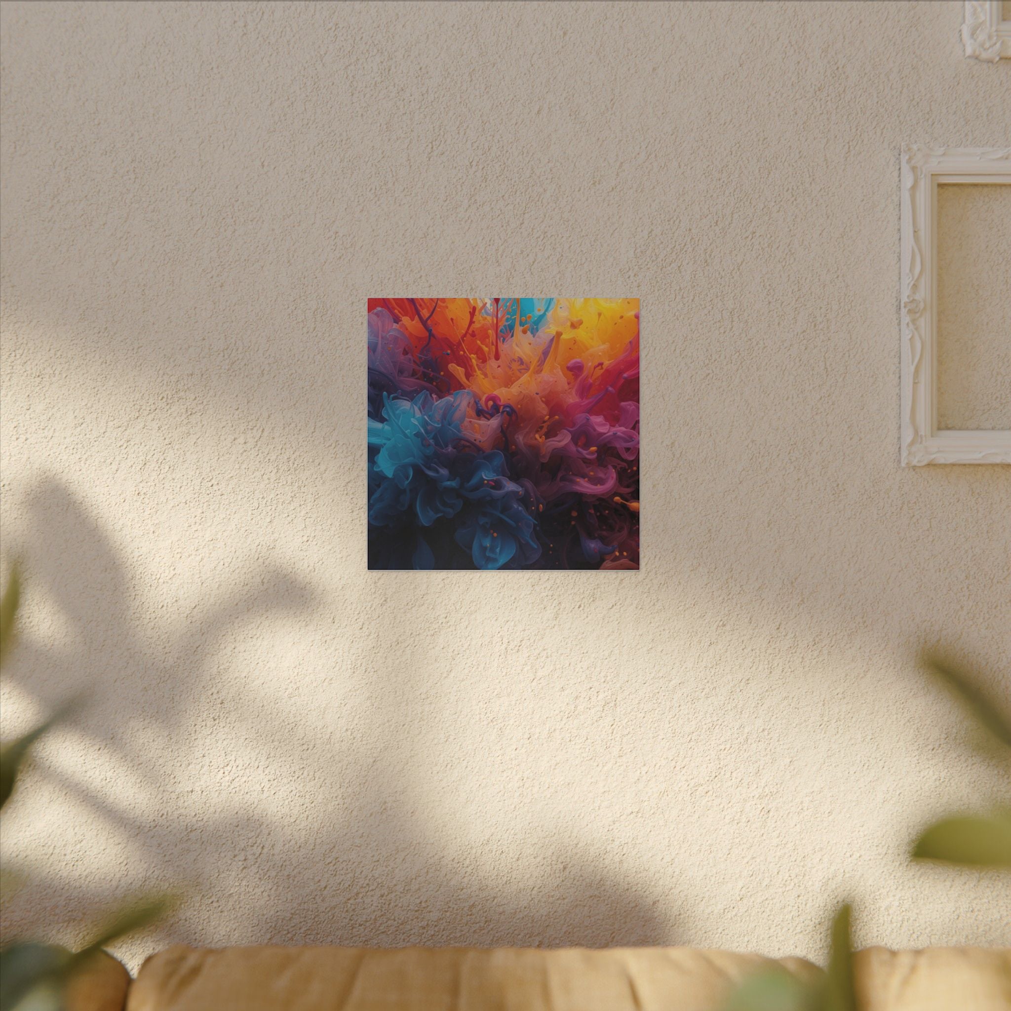 Azureflare canvas print by Scattercrate — blue ember wall art, cool flame over deep indigo
