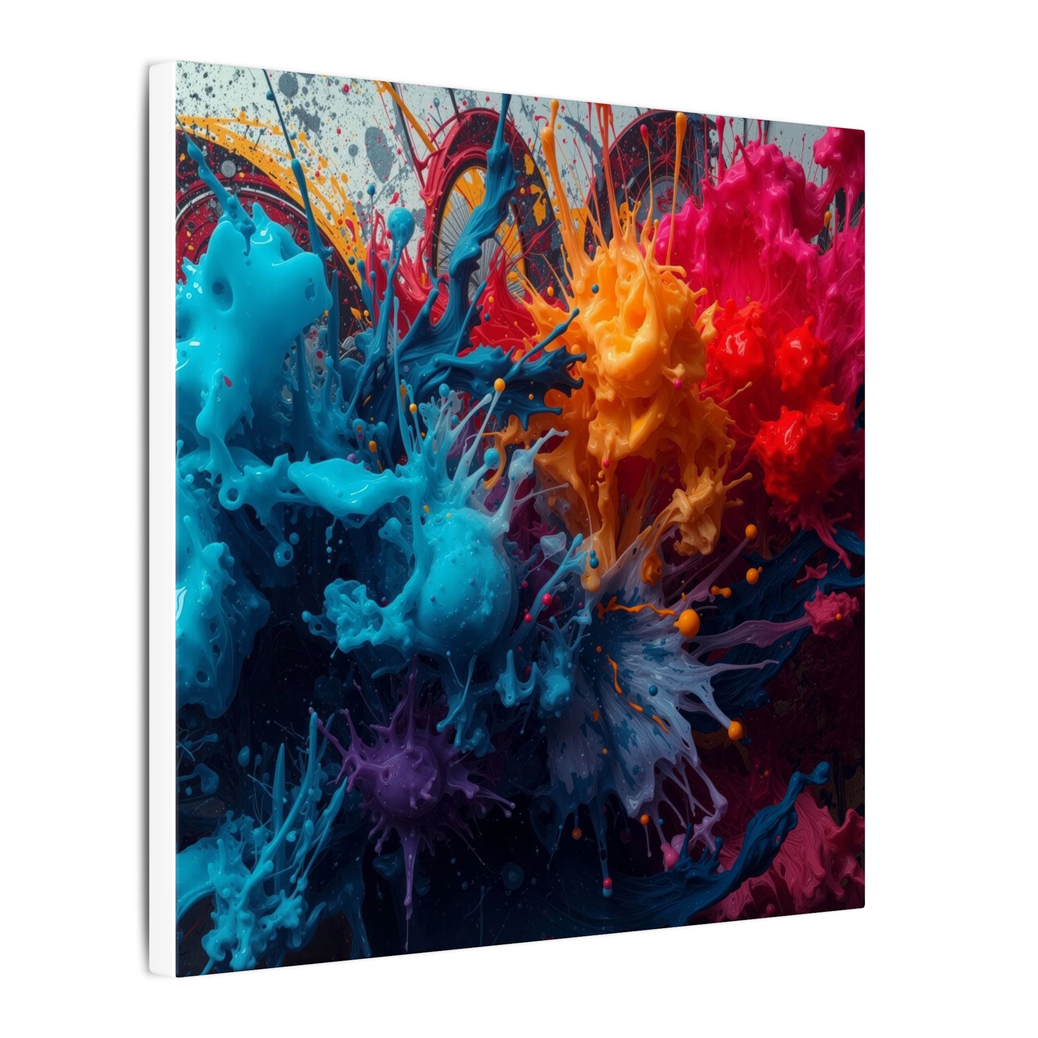 Crimsonspark canvas print by Scattercrate — ember graffiti wall art, crimson spark over dark ground