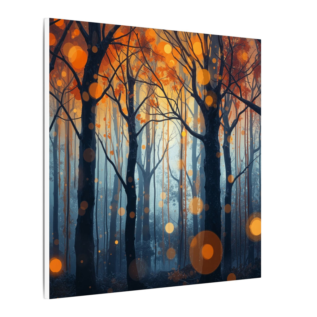GLOW FOREST — Abstract Forest Lights Framed Canvas Wall Art
