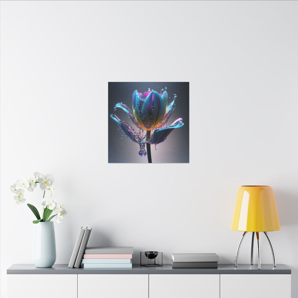 REFRACT square canvas art print by Scattercrate — iridescent abstract alien-aesthetic wall art