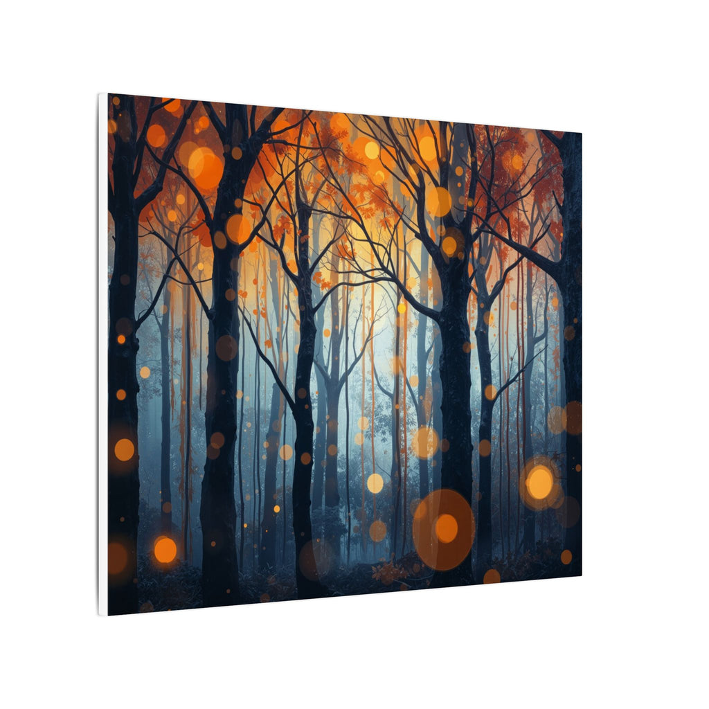 GLOW FOREST — Abstract Forest Lights Framed Canvas Wall Art