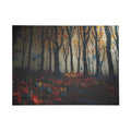 IMPASTO 500-piece abstract forest art puzzle by Scattercrate — textured moody forest jigsaw gift
