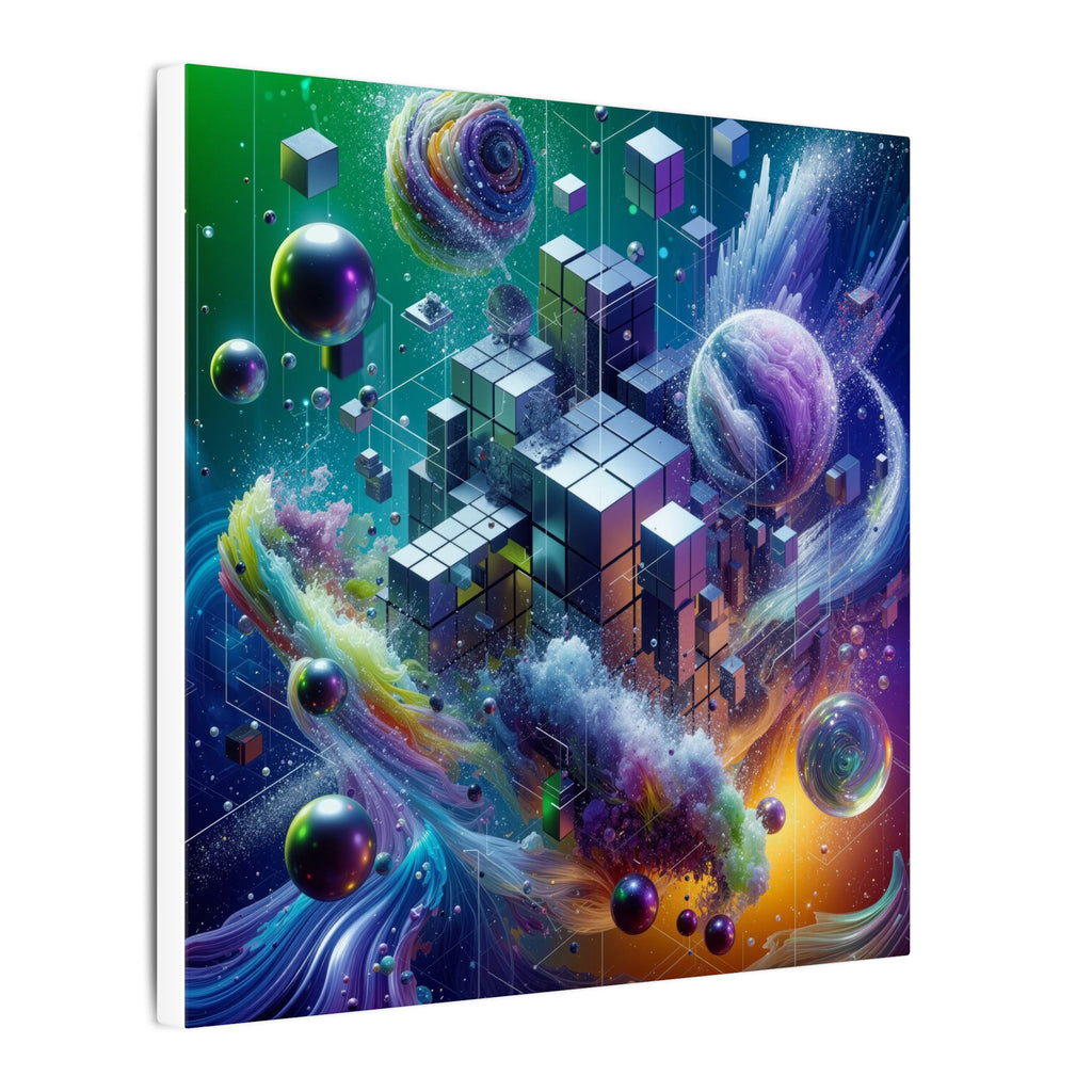 VOXEL — Chrome Geometric Cosmos Canvas Wall Art