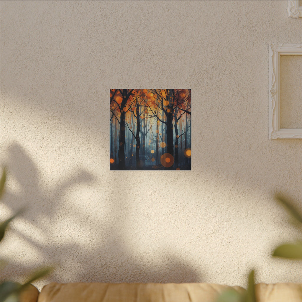 GLOW FOREST — Ethereal Luminous Forest Framed Canvas Wall Art