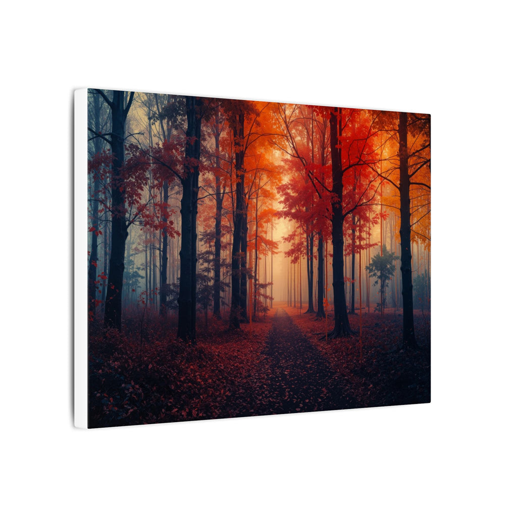 AMBER FOREST — Abstract Autumn Forest Framed Canvas Wall Art