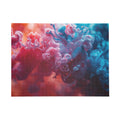 Marblewave 500-piece jigsaw puzzle by Scattercrate — red and blue ink swirl art