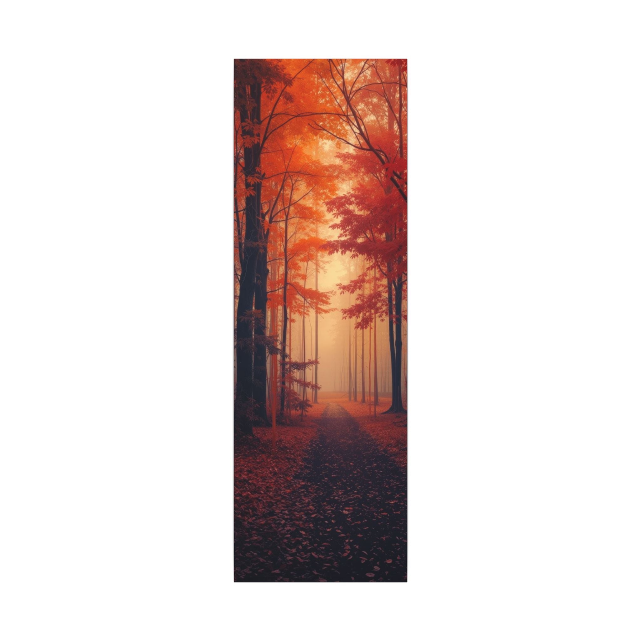 AMBER FOREST — Abstract Autumn Forest Framed Canvas Wall Art