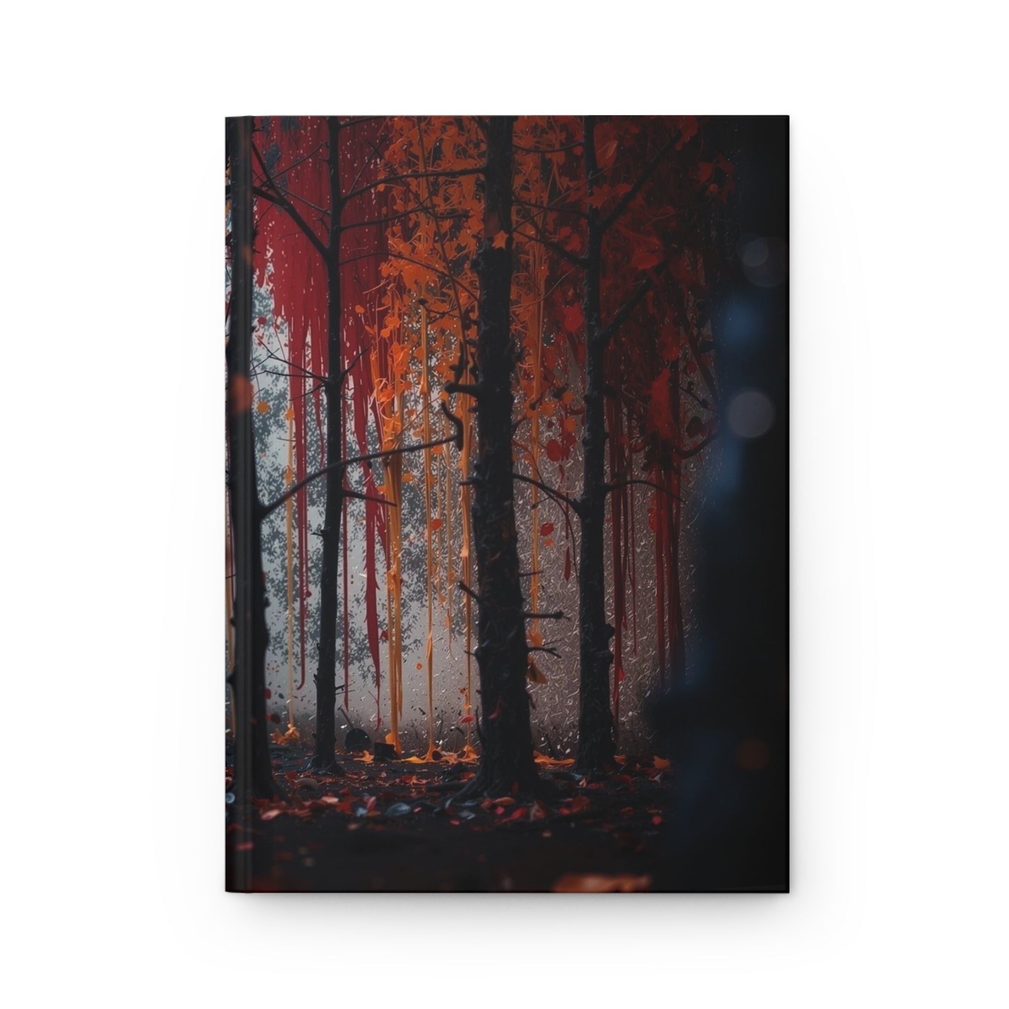 FROSTEMBER frost and ember hardcover art journal by Scattercrate — icy-and-fire forest notebook