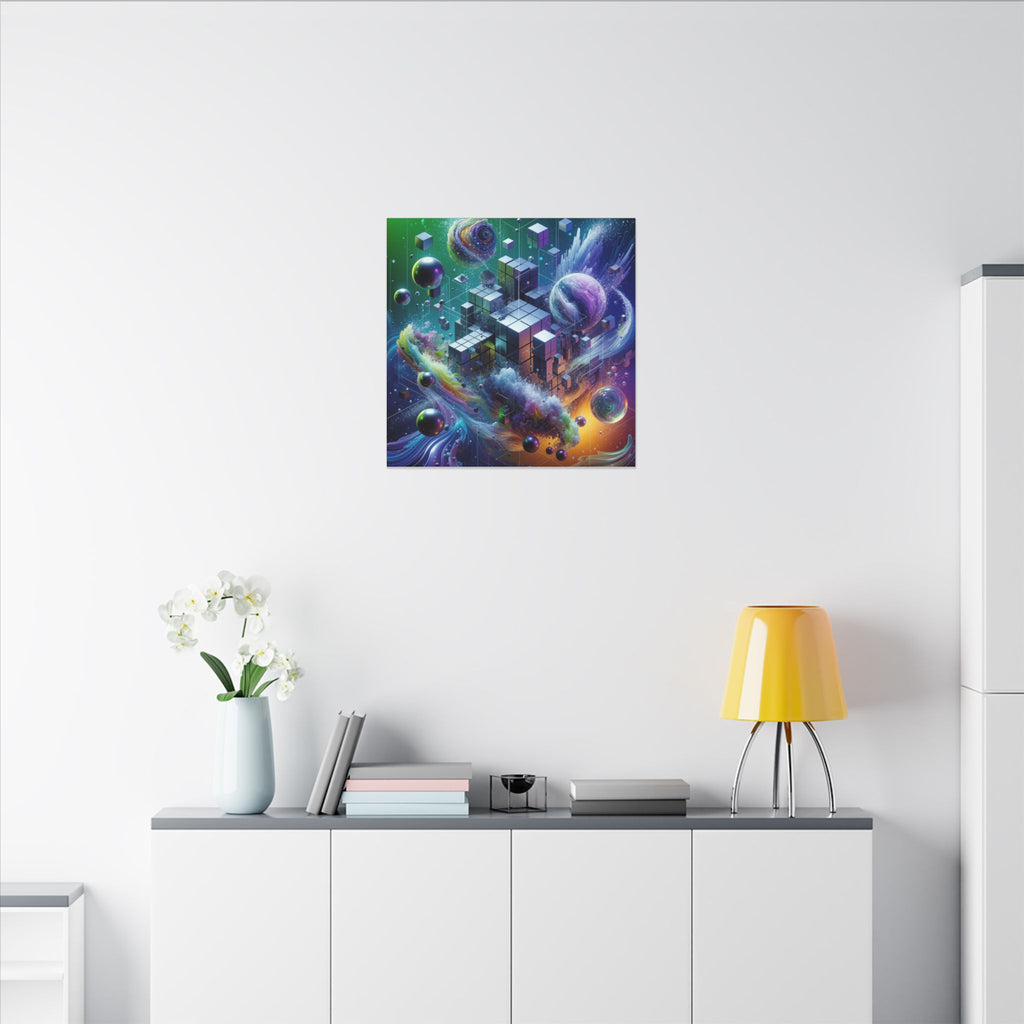 VOXEL — Chrome Geometric Cosmos Canvas Wall Art