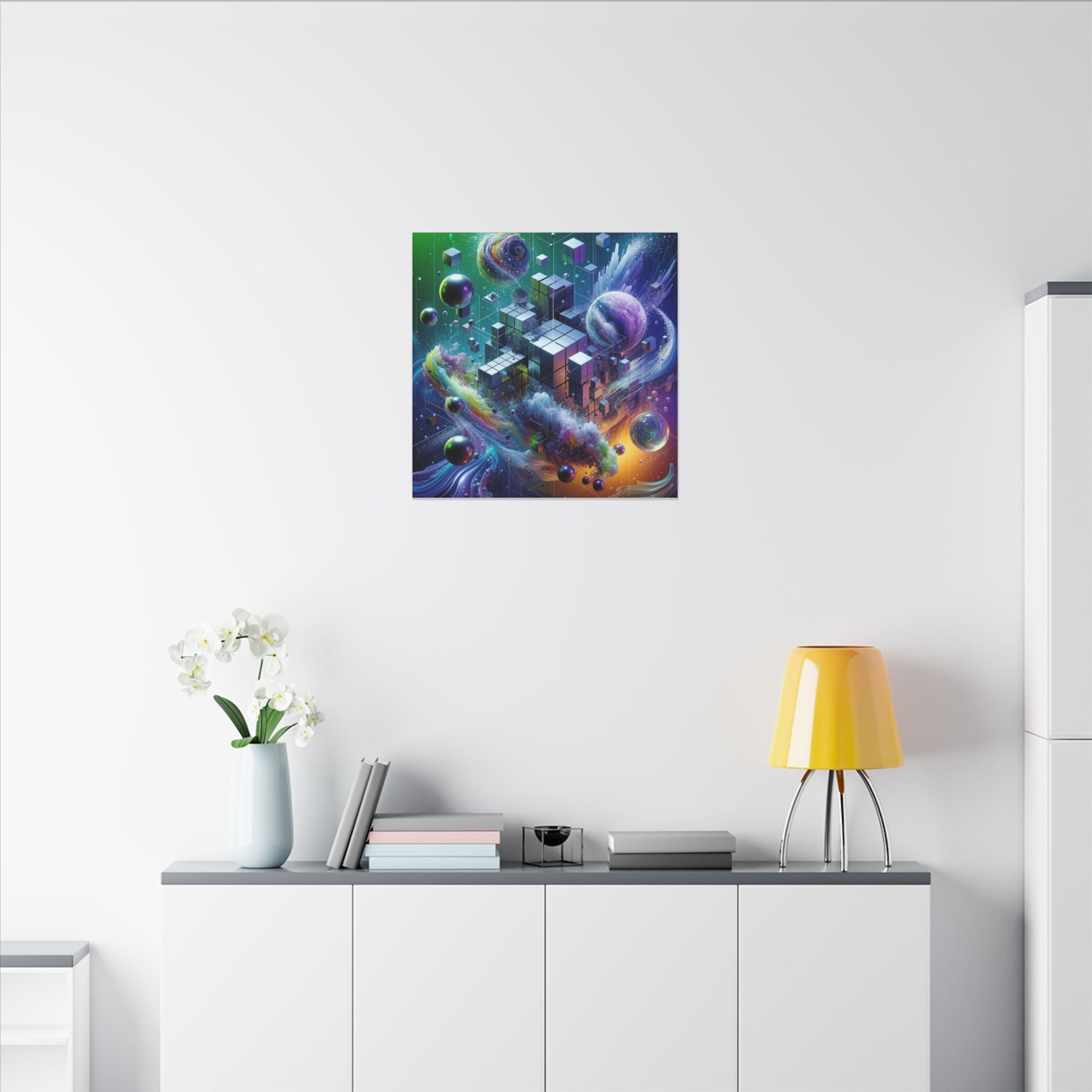 VOXEL — Chrome Geometric Cosmos Canvas Wall Art