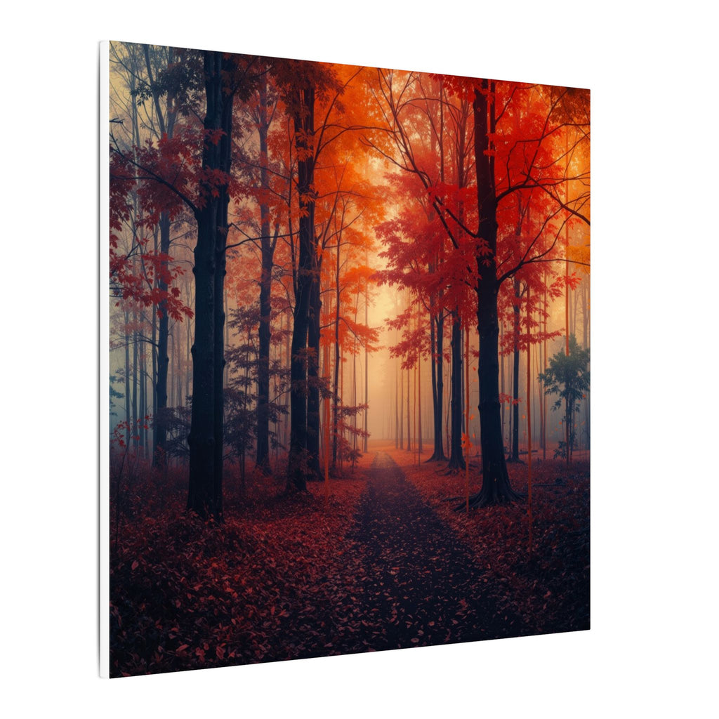 AMBER FOREST — Abstract Autumn Forest Framed Canvas Wall Art
