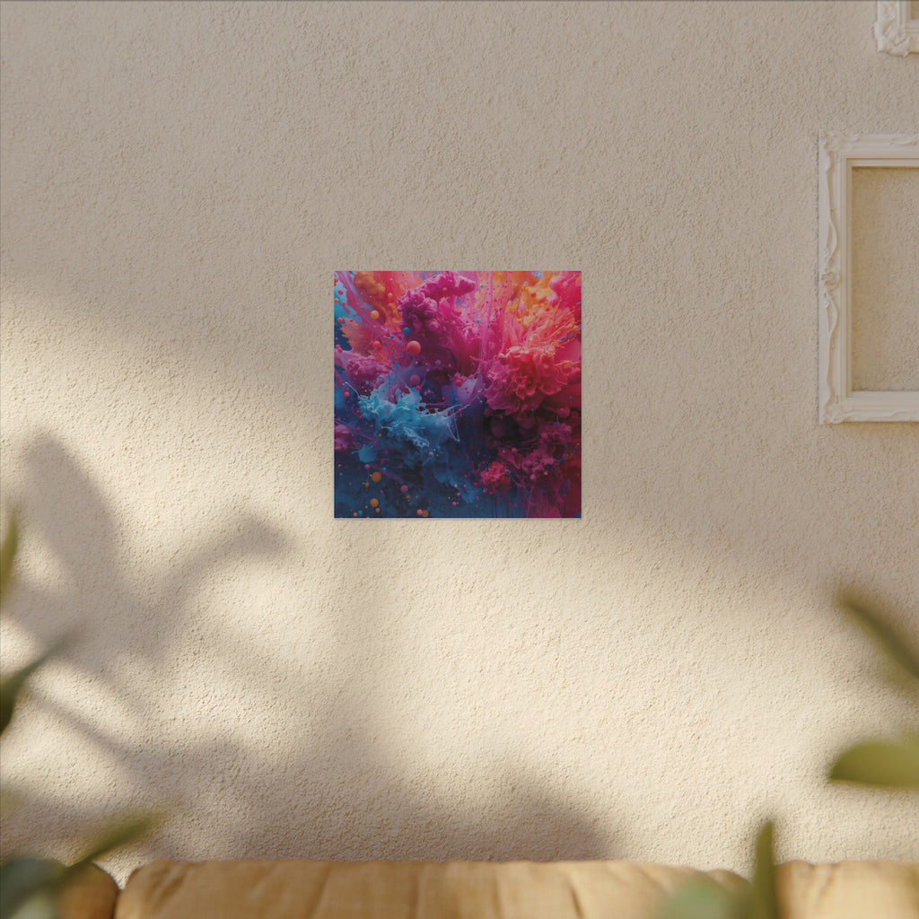 Coralchasm Canvas Print — Teal & Coral Abstract Wall Art