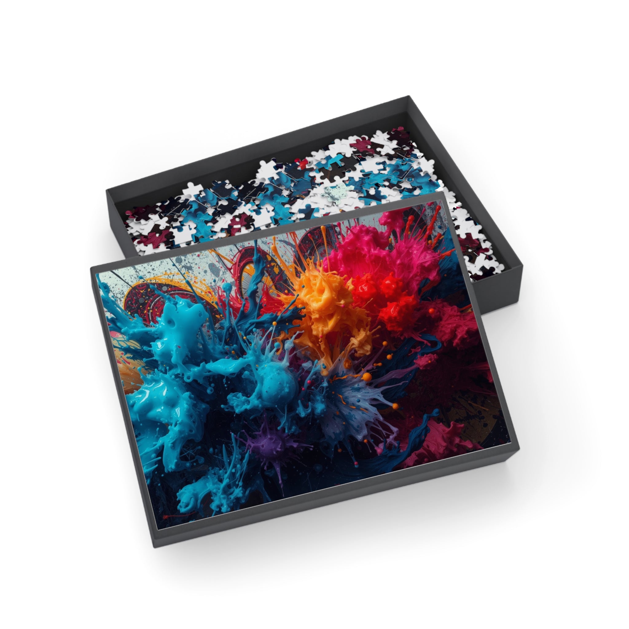 Crimsonspark 500-piece jigsaw puzzle by Scattercrate — ember graffiti wall art, crimson spark over dark ground