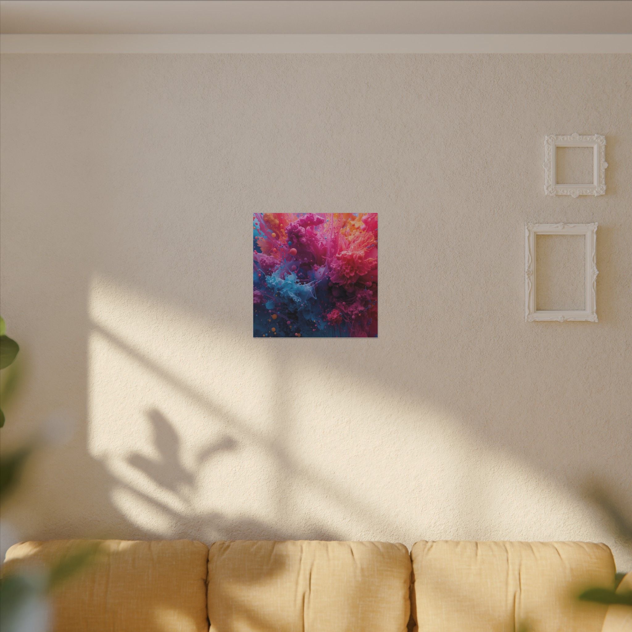 Coralchasm Canvas Print — Teal & Coral Abstract Wall Art