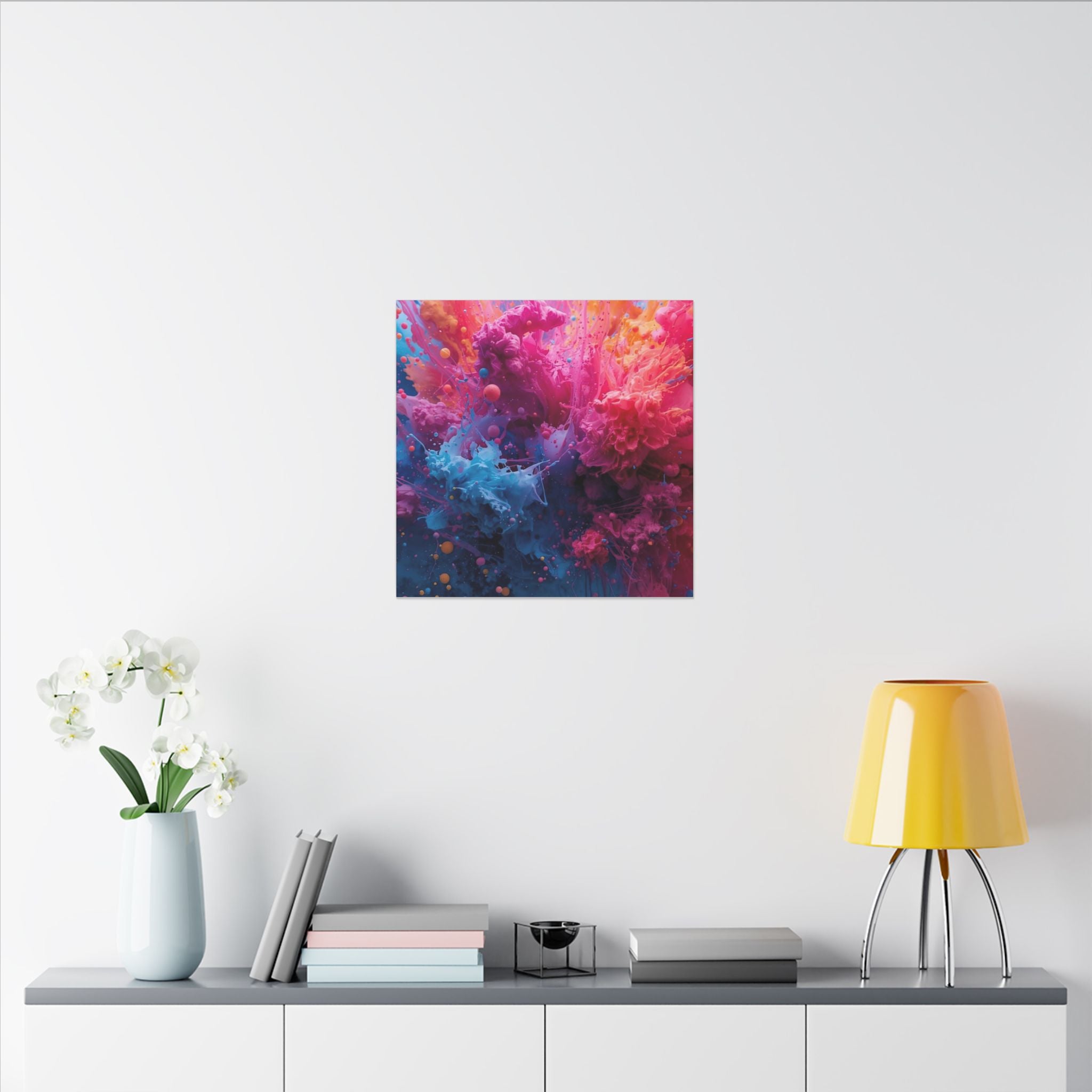 Coralchasm Canvas Print — Teal & Coral Abstract Wall Art