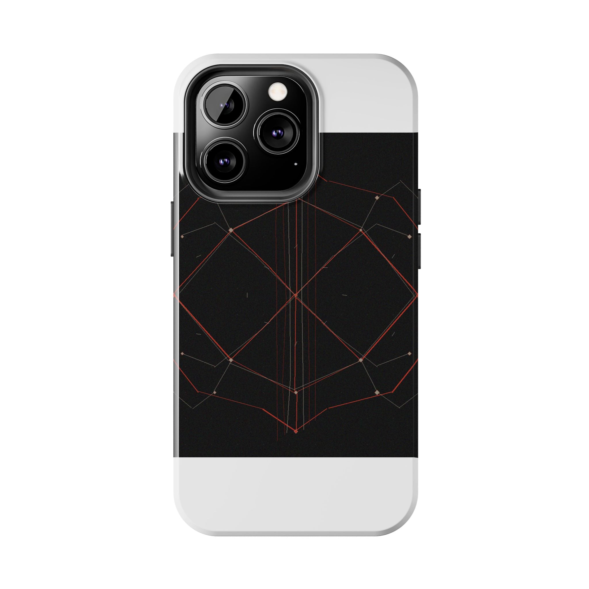 Dead Reckoning tough phone case by Scattercrate — abstract navigation art, dark geometric protective case