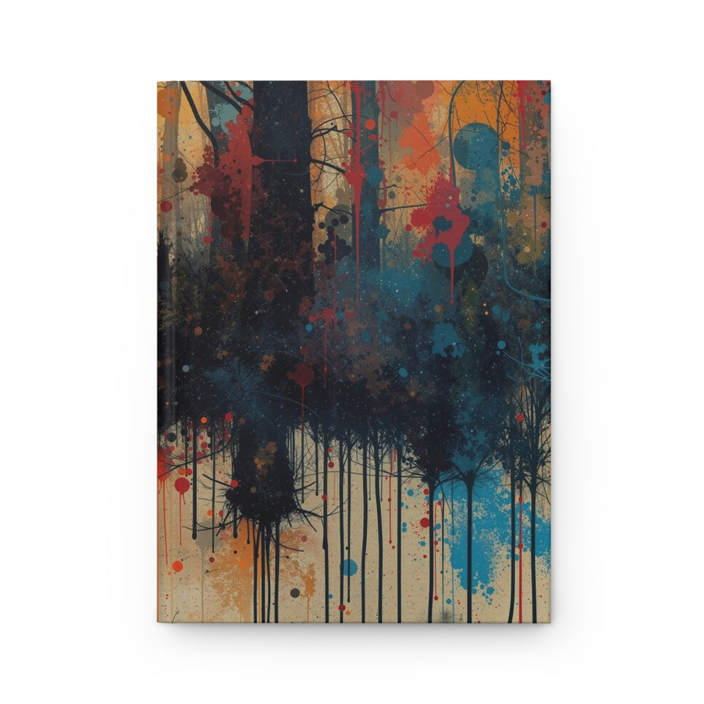 WILDSTAIN splatter forest hardcover art journal by Scattercrate — joyful multicolor paint explosion