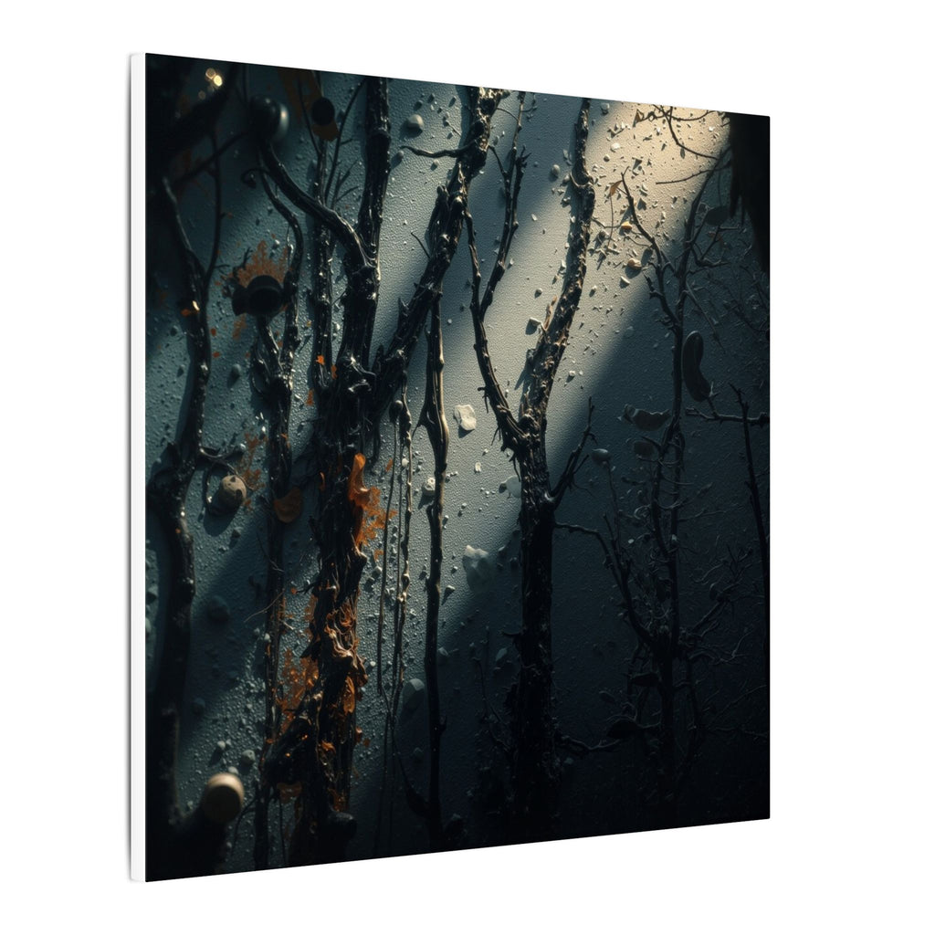 MOONVEIL moonbeam nocturne forest framed canvas wall art by Scattercrate — moonlit blue moody decor