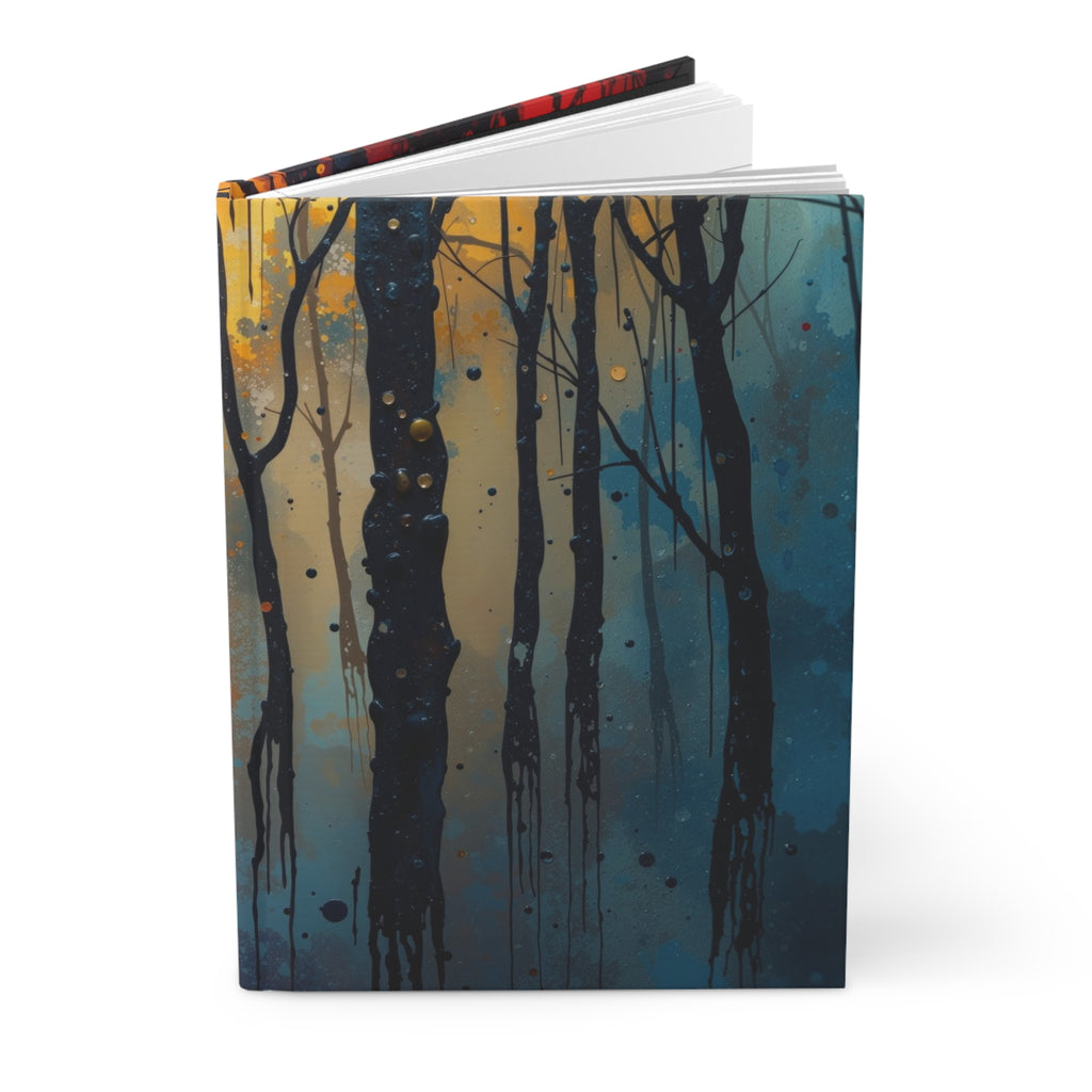 INKWASH abstract forest hardcover art journal by Scattercrate — inky moody forest notebook