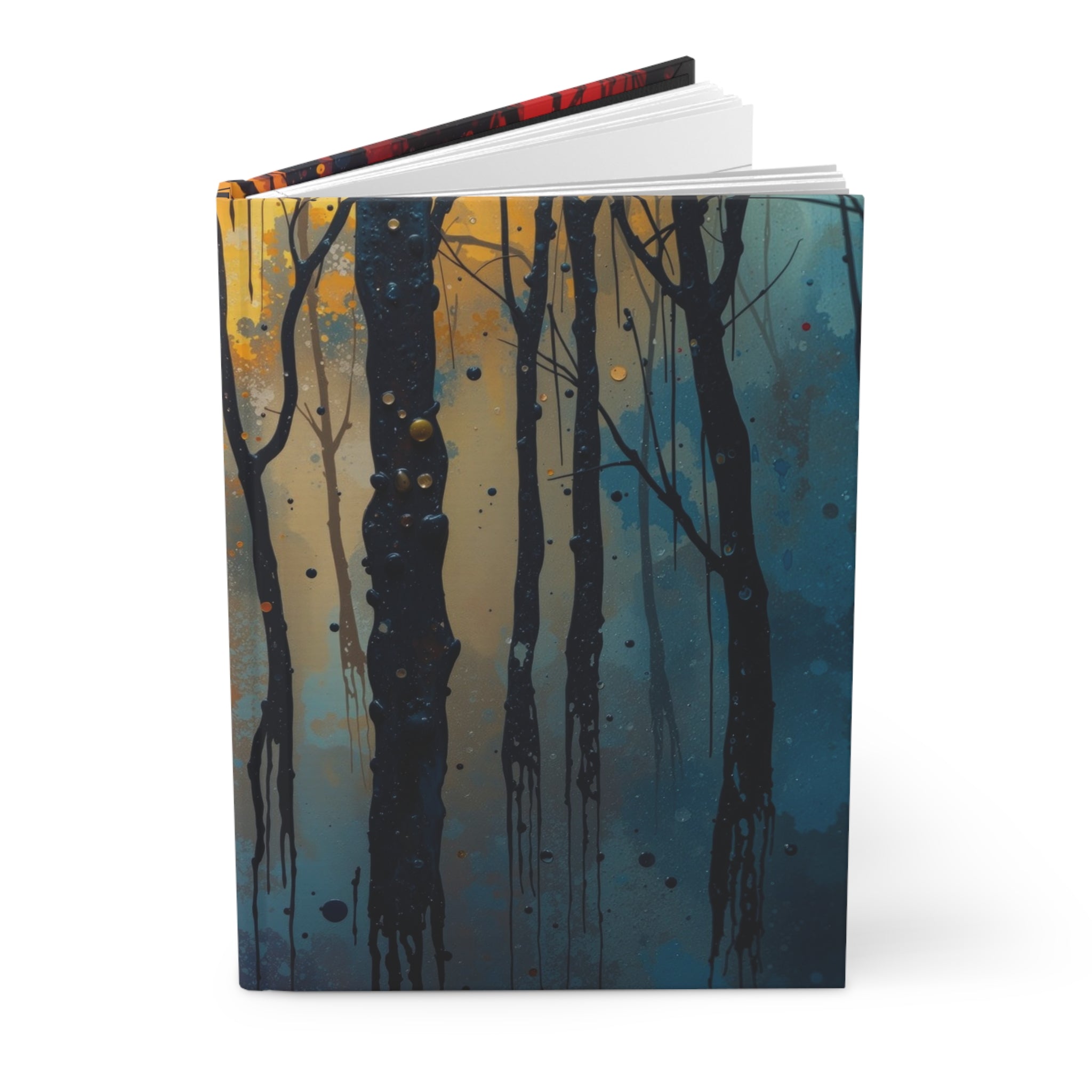 INKWASH abstract forest hardcover art journal by Scattercrate — inky moody forest notebook