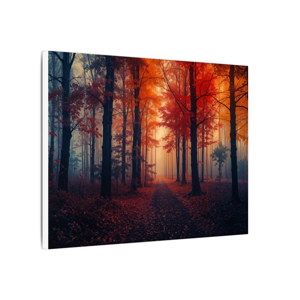 AMBER FOREST — Abstract Autumn Forest Framed Canvas Wall Art