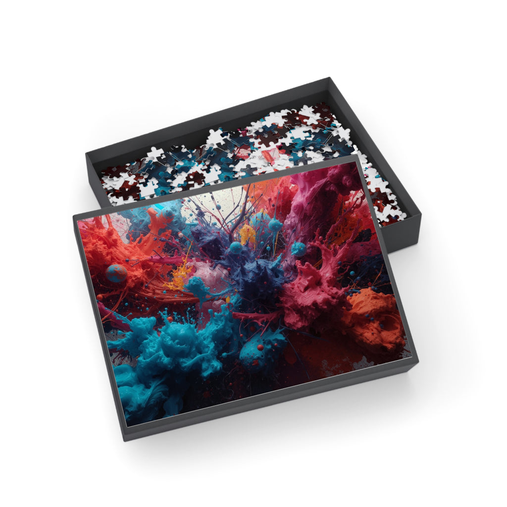 Saffronburst 500-Piece Jigsaw Puzzle — Golden Ink Column Art