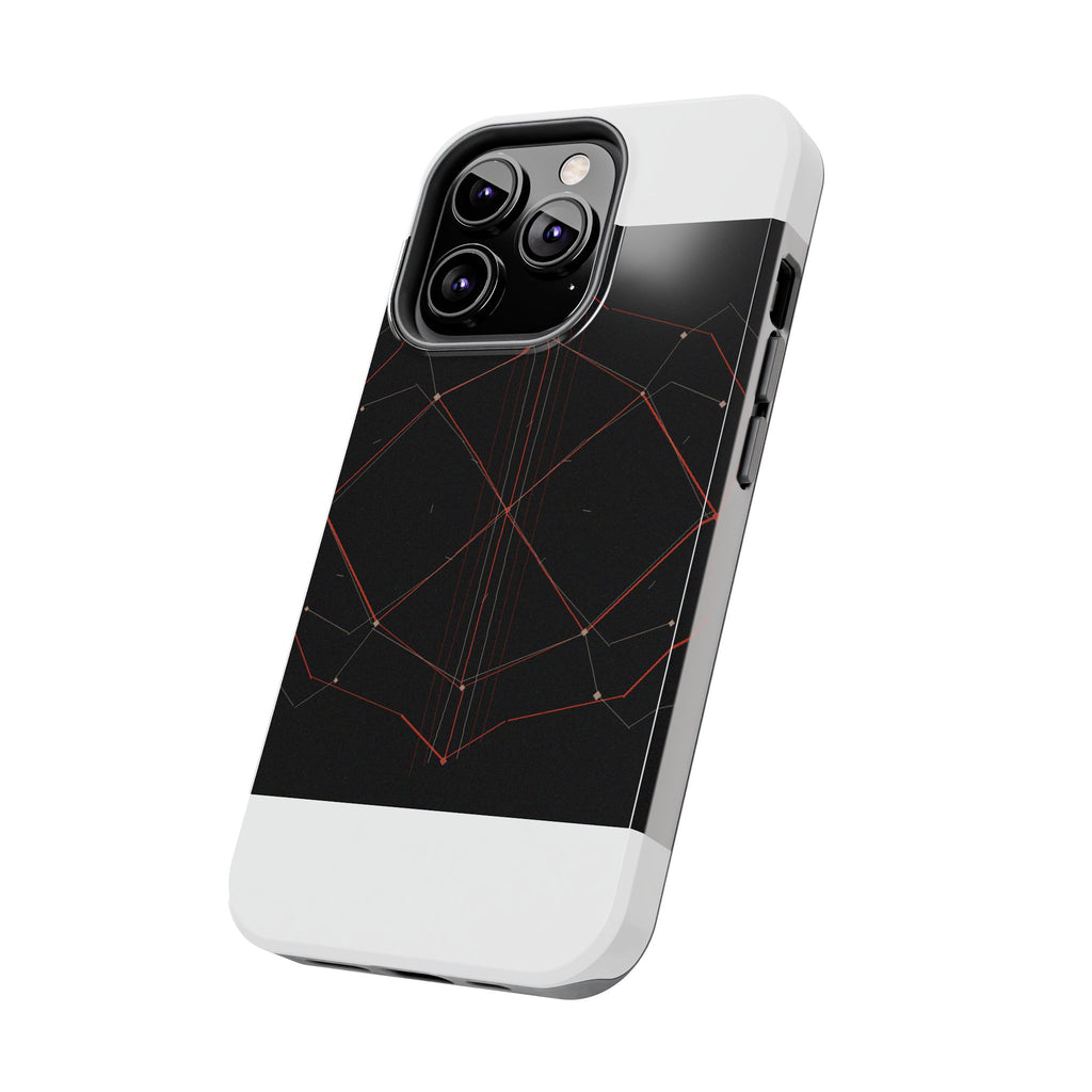 Dead Reckoning tough phone case by Scattercrate — abstract navigation art, dark geometric protective case
