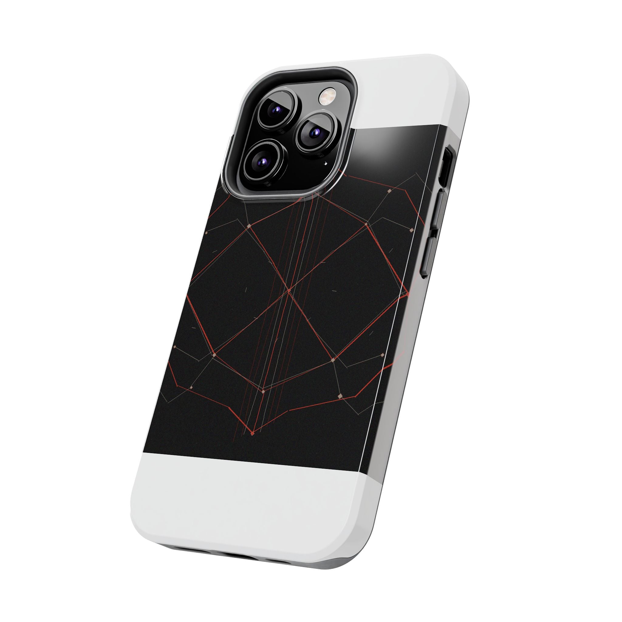 Dead Reckoning tough phone case by Scattercrate — abstract navigation art, dark geometric protective case