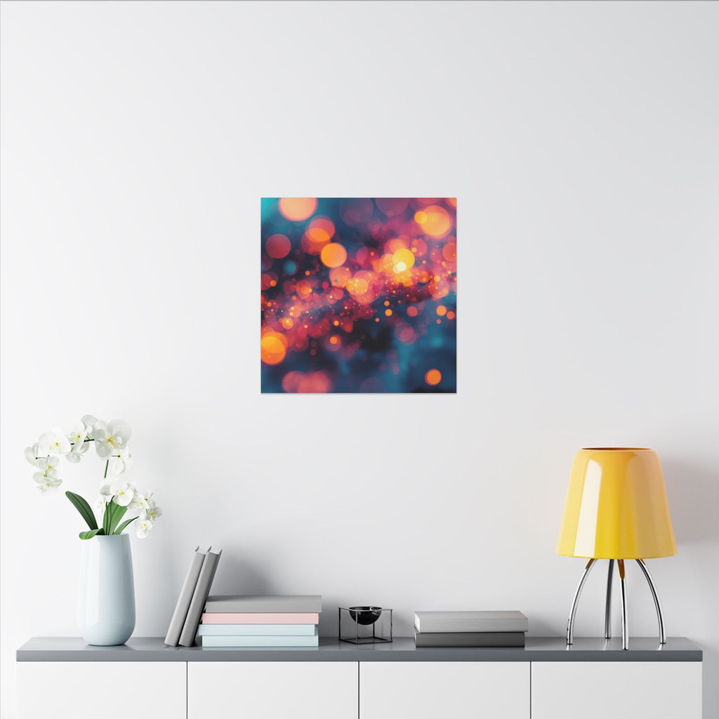 Driftspark Canvas Print — Amber Bokeh Wall Art