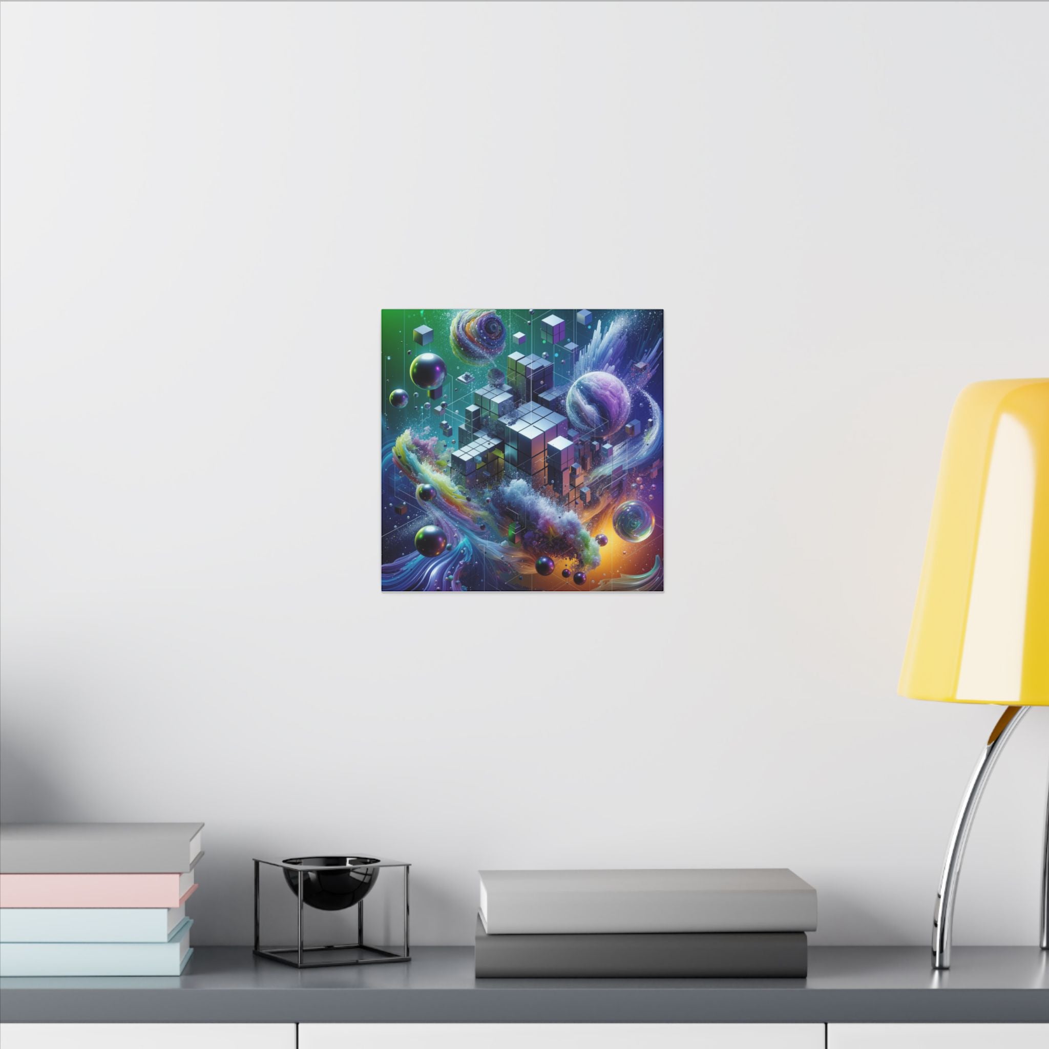 VOXEL — Chrome Geometric Cosmos Canvas Wall Art