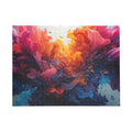 Petalsurge 500-piece jigsaw puzzle by Scattercrate — magenta petal wall art, surging floral color